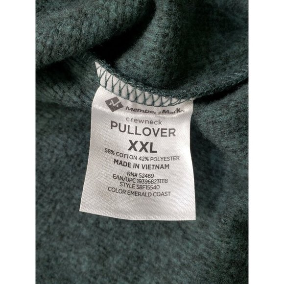 Members Mark Men's Crewneck Pullover Shirt Emerald Coast Green Size XXL NWT - Picture 6 of 10